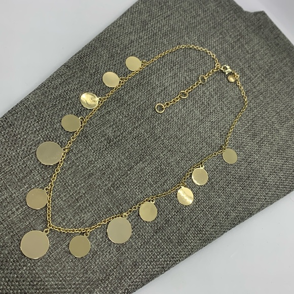 J. Crew Gold Tone Disk Necklace - Picture 2 of 5